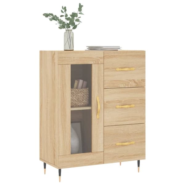 Skänk sonoma-ek 69,5x34x90 cm konstruerat trä