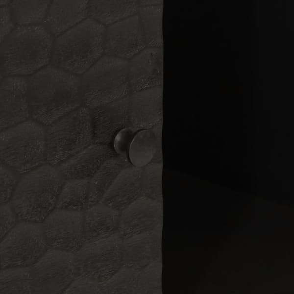 Sidoskåp svart 80x33x75 cm massivt mangoträ