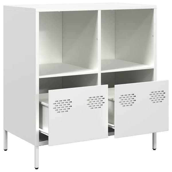vidaXL Senkki Valkoinen 68x39x73,5 cm Kylmävalssattu teräs