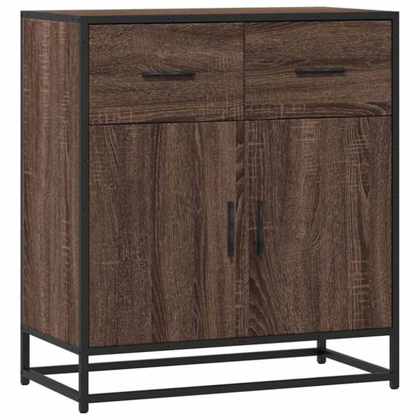 vidaXL skuffeskab 68x35x76 cm konstrueret træ brun egetræsfarve