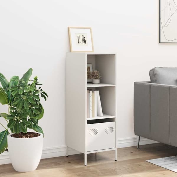 vidaXL Highboard hvit 35x39x103,5 cm stål
