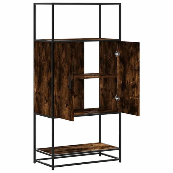 vidaXL skab sonoma-eg 68x35x139 cm konstrueret træ og metal