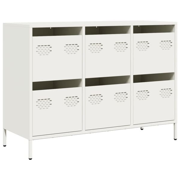 vidaXL skænk 101,5x39x73,5 cm koldvalset stål hvid