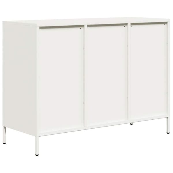 vidaXL skænk 101,5x39x73,5 cm koldvalset stål hvid