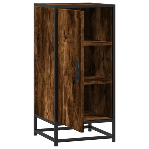 vidaXL Skjenk røkt eik 35,5x35x76 cm konstruert tre og metall