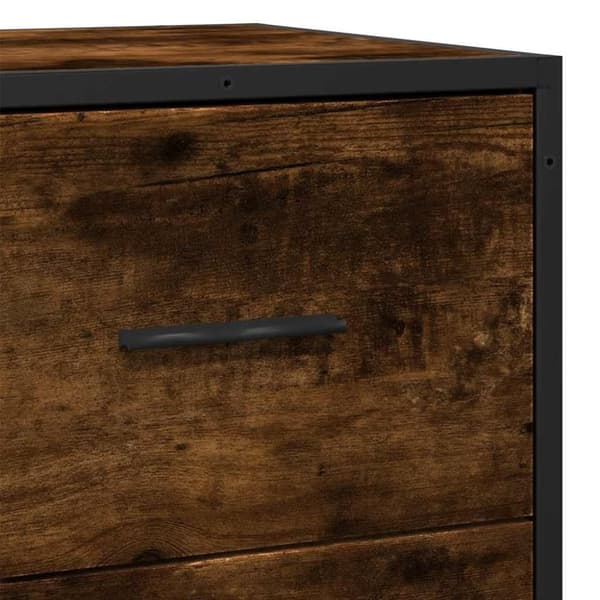 vidaXL Skjenk røkt eik 68x35x76 cm konstruert tre