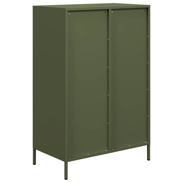 vidaXL skab 68x39x101,5 cm stål olivengrøn