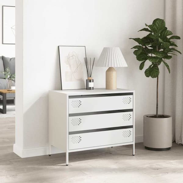 vidaXL skab 68x39x58,5 cm koldvalset stål hvid