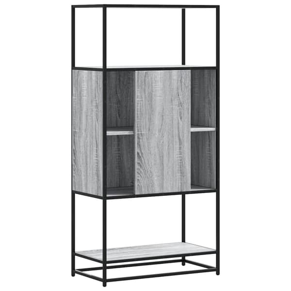 vidaXL Högskåp grå sonoma 68x35x139 cm konstruerat trä och metall