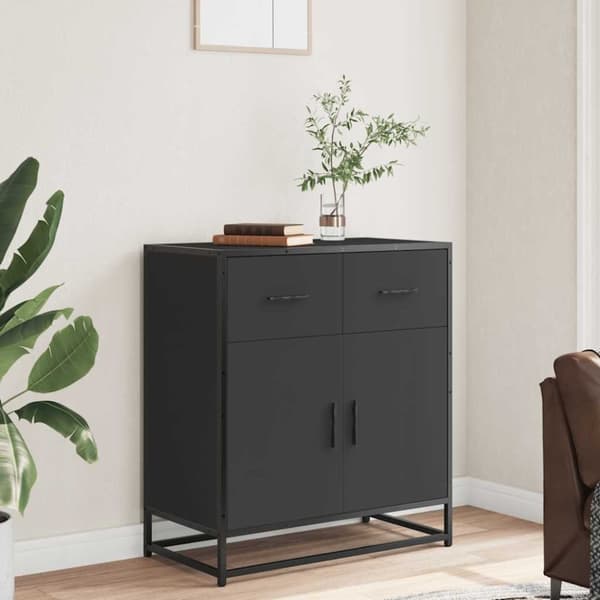 vidaXL Skjenk svart 68x35x76 cm konstruert tre