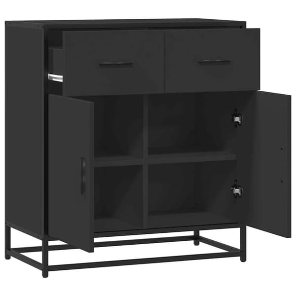 vidaXL Skjenk svart 68x35x76 cm konstruert tre