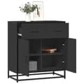 Miniatyrbilde 2 av 11: vidaXL Skjenk svart 68x35x76 cm konstruert tre
