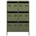 Miniatyrbilde 6 av 11: vidaXL Highboard olivengrønn 68x39x101,5 cm stål