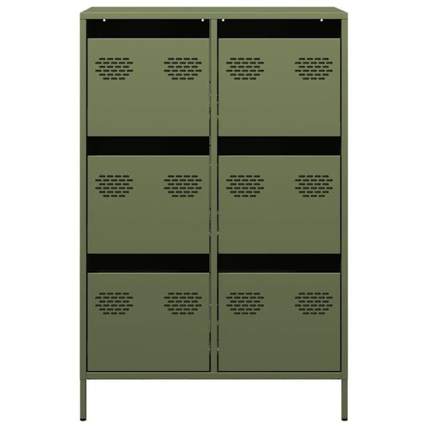 vidaXL Highboard olivengrønn 68x39x101,5 cm stål
