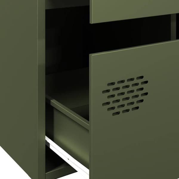 vidaXL Highboard olivengrønn 68x39x101,5 cm stål