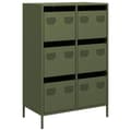 Miniatyrbilde 1 av 11: vidaXL Highboard olivengrønn 68x39x101,5 cm stål