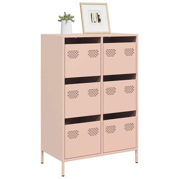 vidaXL skab 68x39x101,5 cm stål lyserød