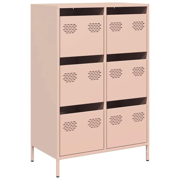 vidaXL skab 68x39x101,5 cm stål lyserød