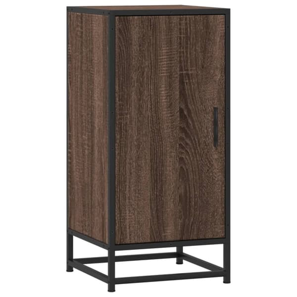 vidaXL skab 35,5x35x76 cm konstrueret træ og metal brun egetræsfarve