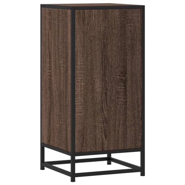 vidaXL skab 35,5x35x76 cm konstrueret træ og metal brun egetræsfarve