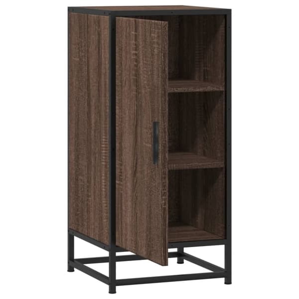 vidaXL skab 35,5x35x76 cm konstrueret træ og metal brun egetræsfarve