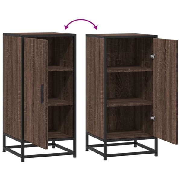 vidaXL skab 35,5x35x76 cm konstrueret træ og metal brun egetræsfarve