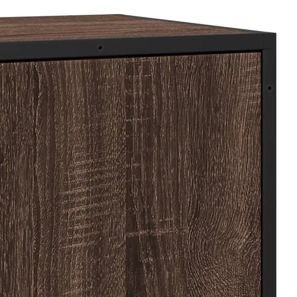 vidaXL skab 35,5x35x76 cm konstrueret træ og metal brun egetræsfarve