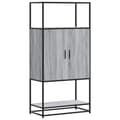 Miniatyrbillede 3 af 11: vidaXL skab 68x35x139 cm konstrueret træ grå sonoma-eg og metal
