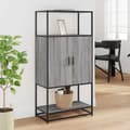 Miniatyrbillede 4 af 11: vidaXL skab 68x35x139 cm konstrueret træ grå sonoma-eg og metal