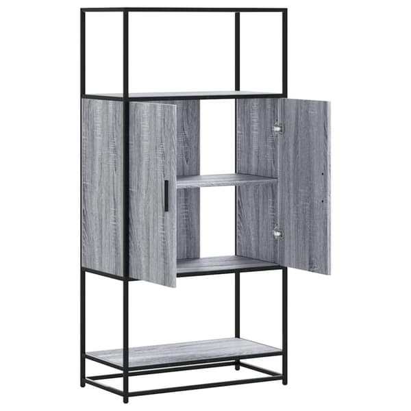 vidaXL skab 68x35x139 cm konstrueret træ grå sonoma-eg og metal