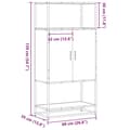 Miniatyrbillede 11 af 11: vidaXL skab 68x35x139 cm konstrueret træ grå sonoma-eg og metal
