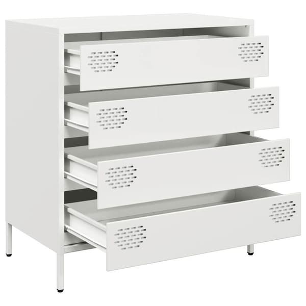 vidaXL Skänk vit 68x39x73,5 cm kallvalsat stål