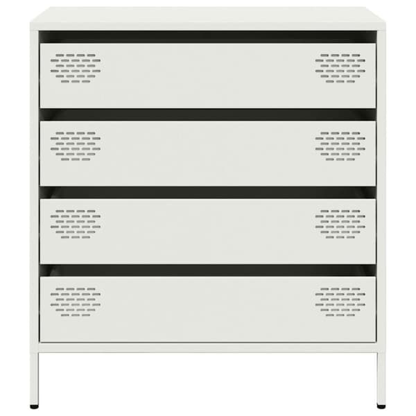 vidaXL Skänk vit 68x39x73,5 cm kallvalsat stål