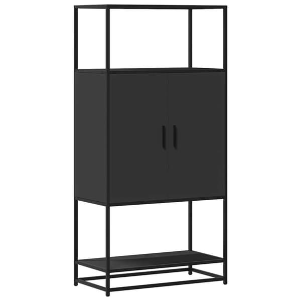 vidaXL Highboard svart 68x35x139 cm konstruert tre og metall