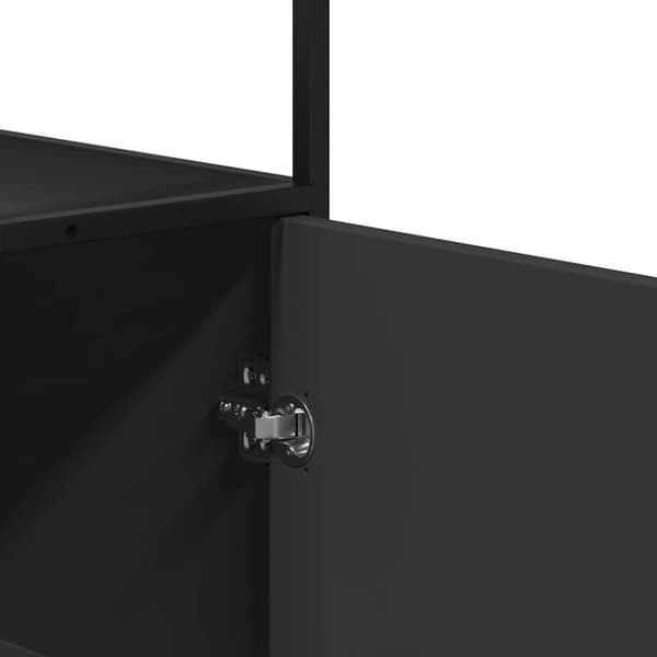 vidaXL Highboard svart 68x35x139 cm konstruert tre og metall