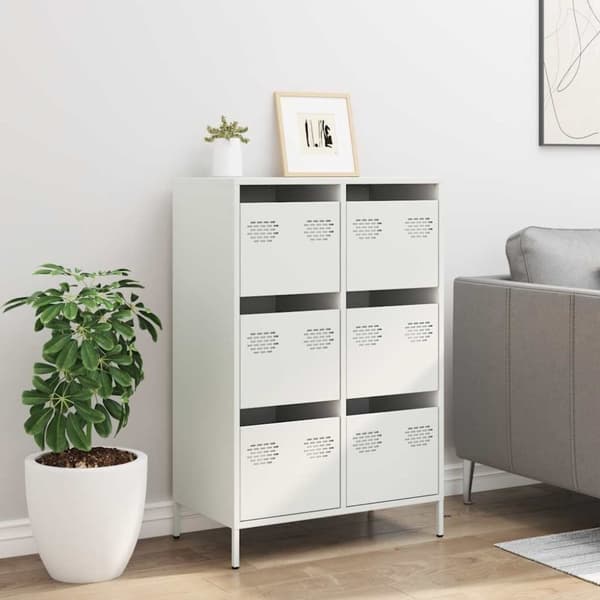 vidaXL Highboard hvit 68x39x101,5 cm stål