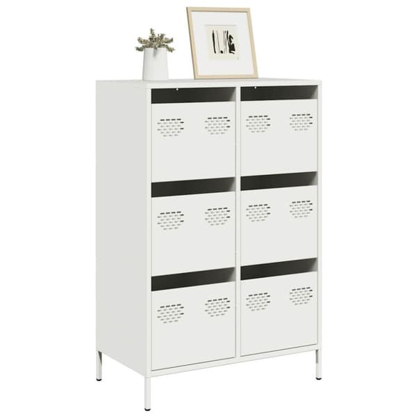 vidaXL Highboard hvit 68x39x101,5 cm stål