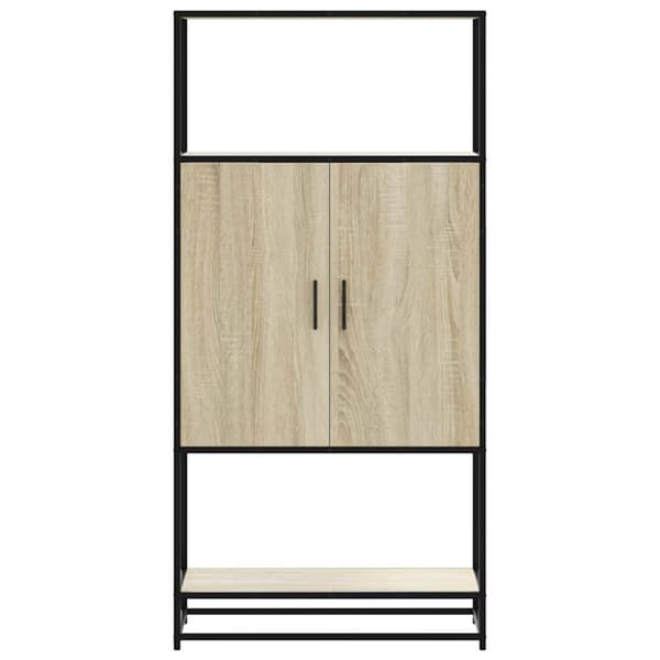 vidaXL Highboard sonoma eik 68x35x139 cm konstruert tre og metall