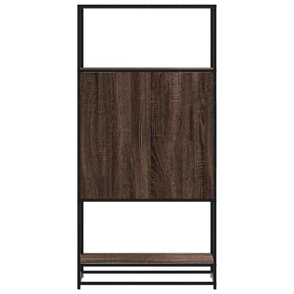 vidaXL Highboard brun eik 68x35x139 cm konstruert tre og metall