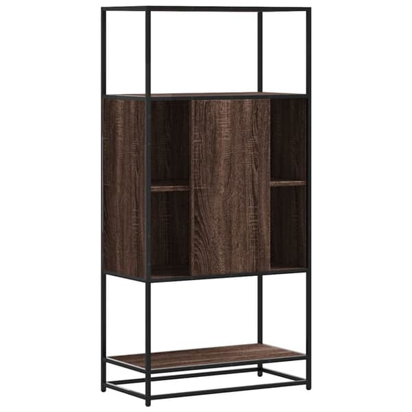 vidaXL Highboard brun eik 68x35x139 cm konstruert tre og metall