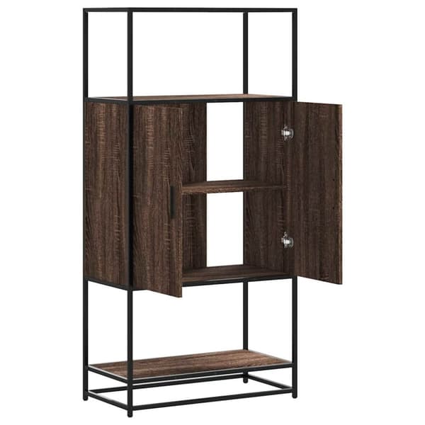 vidaXL Highboard brun eik 68x35x139 cm konstruert tre og metall