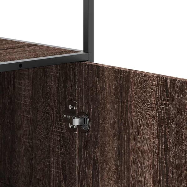 vidaXL Highboard brun eik 68x35x139 cm konstruert tre og metall