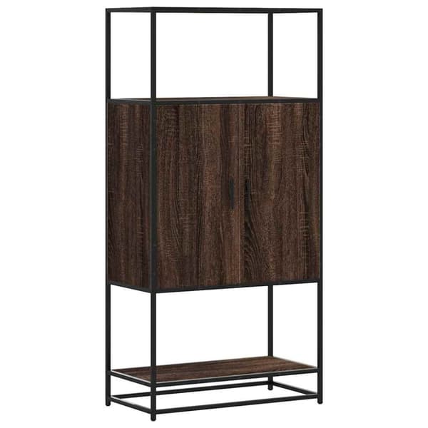 vidaXL Highboard brun eik 68x35x139 cm konstruert tre og metall