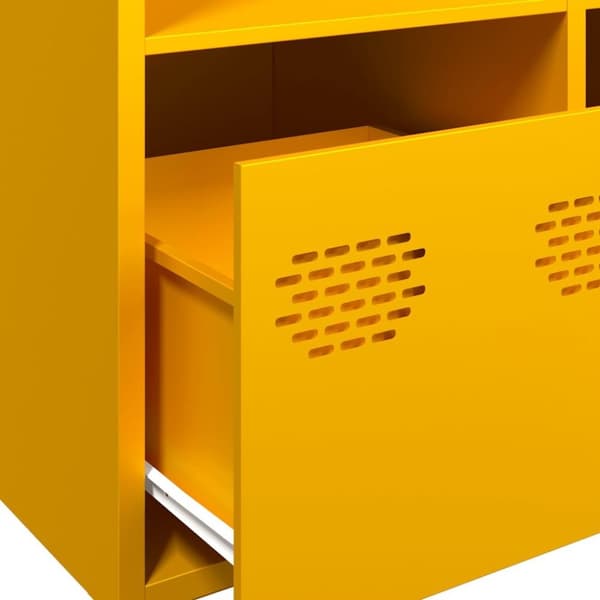 vidaXL Highboard sennepsgul 68x39x103,5 cm stål