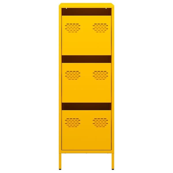 vidaXL Highboard sennepsgul 39x35x103,5 cm stål