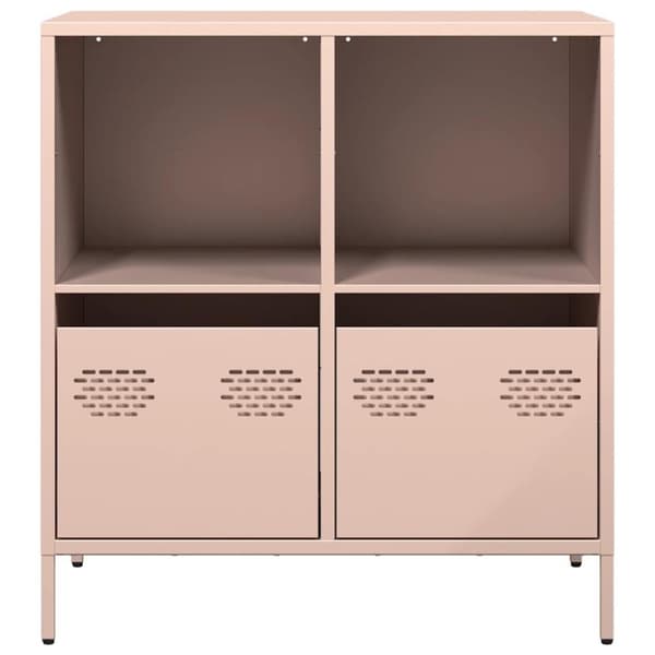 vidaXL skab 68x39x73,5 cm koldvalset stål lyserød