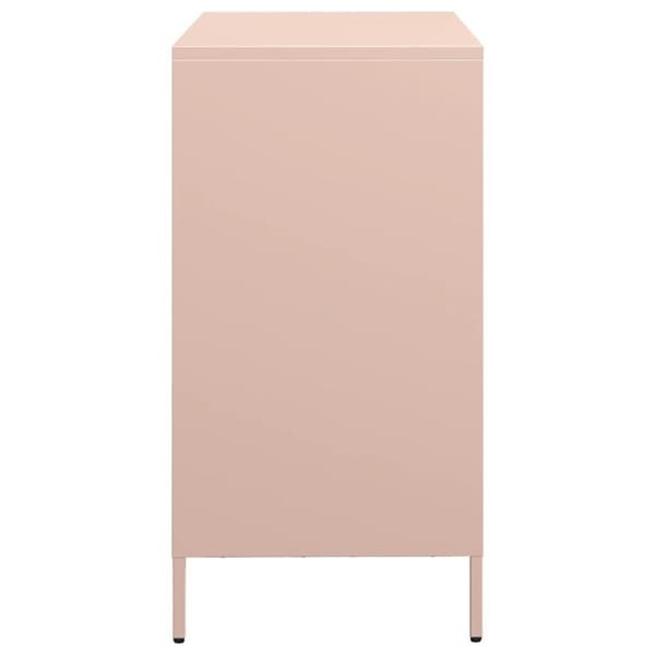 vidaXL skab 68x39x73,5 cm koldvalset stål lyserød