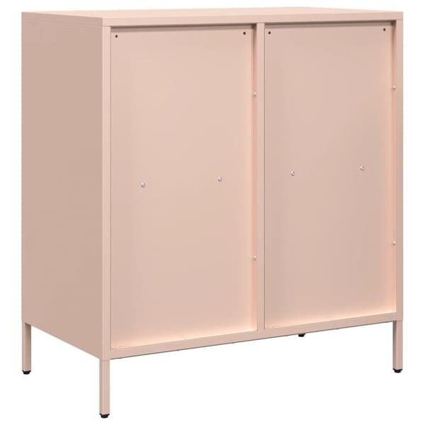 vidaXL skab 68x39x73,5 cm koldvalset stål lyserød