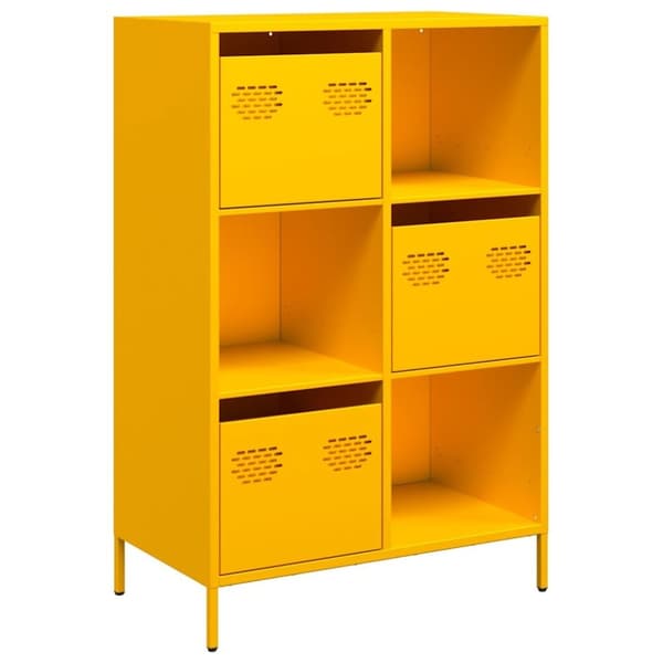 vidaXL højskab 68x39x103,5 cm stål sennepsgul