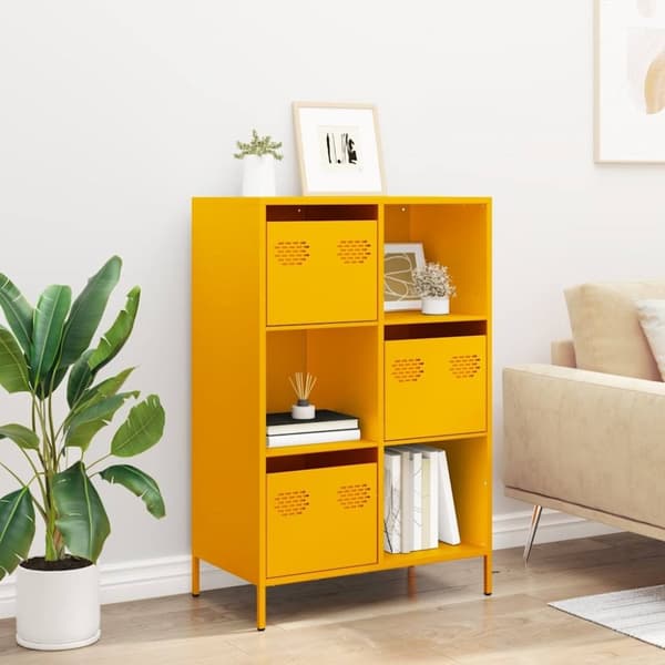 vidaXL højskab 68x39x103,5 cm stål sennepsgul